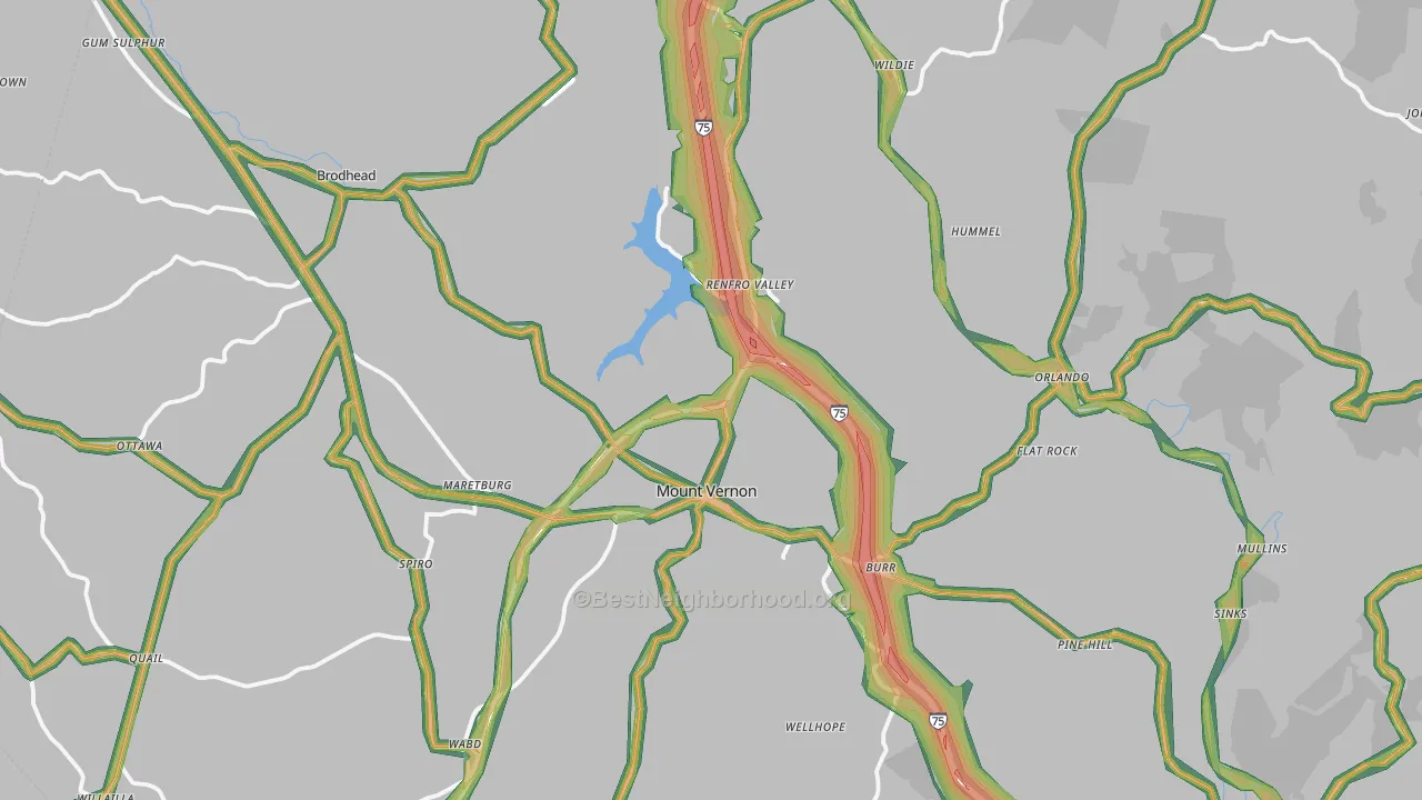 40456, KY Map of Noise Levels in 40456