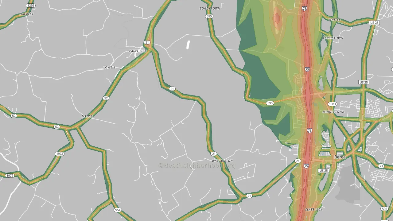 40461, KY Map of Noise Levels in 40461