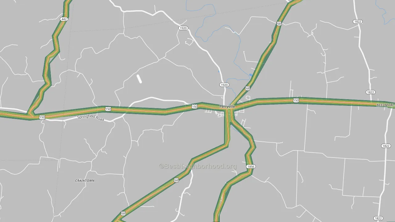 40468, KY Map of Noise Levels in 40468