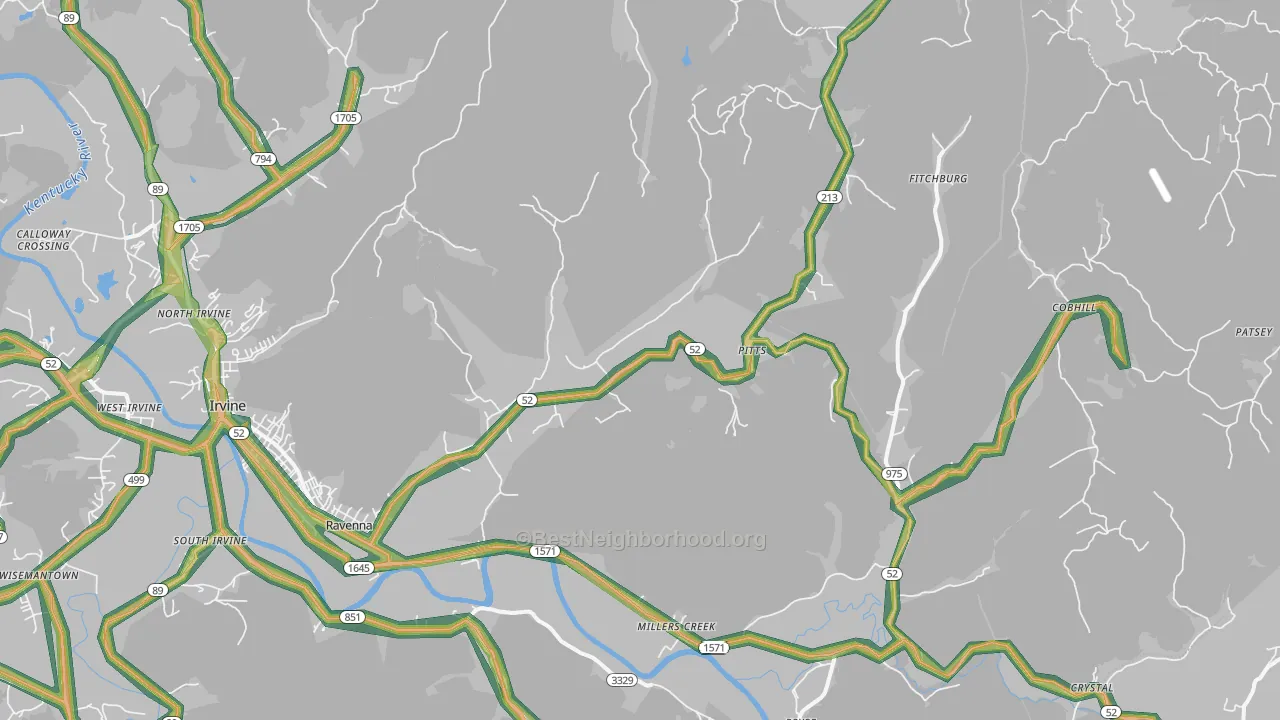 40472, KY Map of Noise Levels in 40472