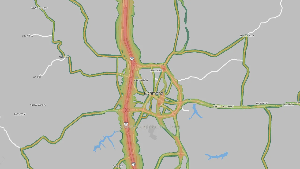 40475, KY Map of Noise Levels in 40475