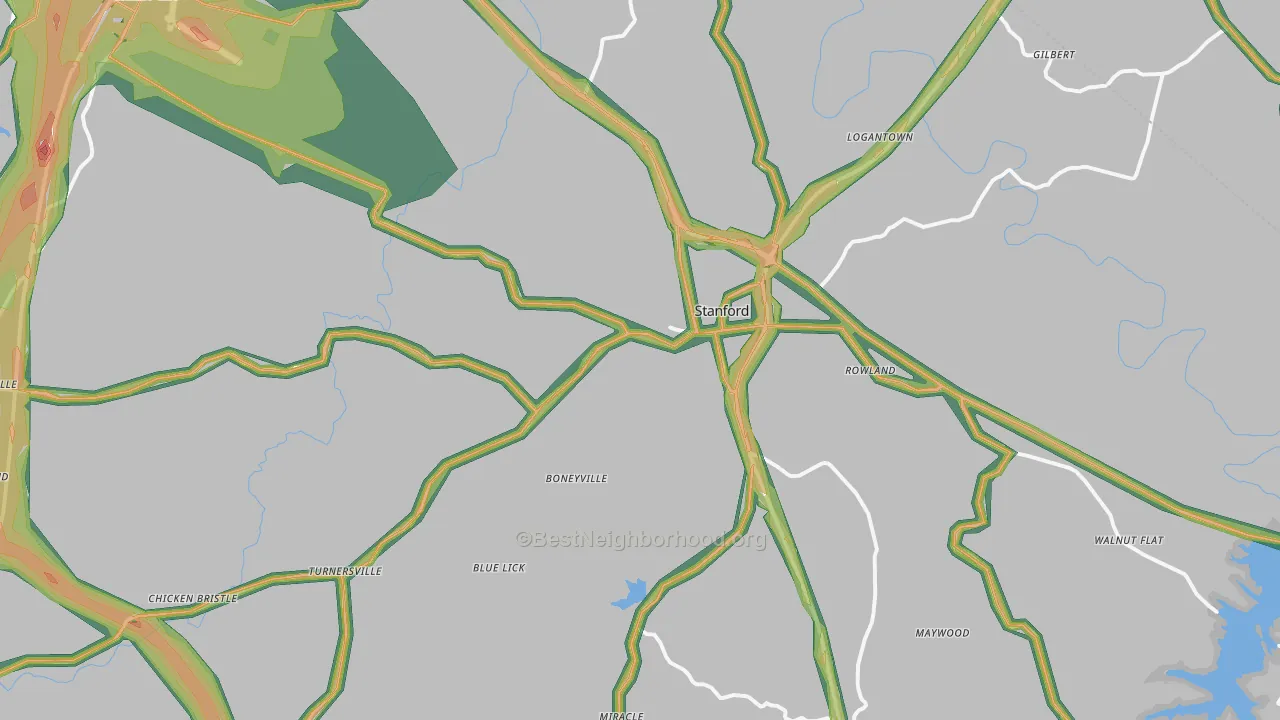 40484, KY Map of Noise Levels in 40484