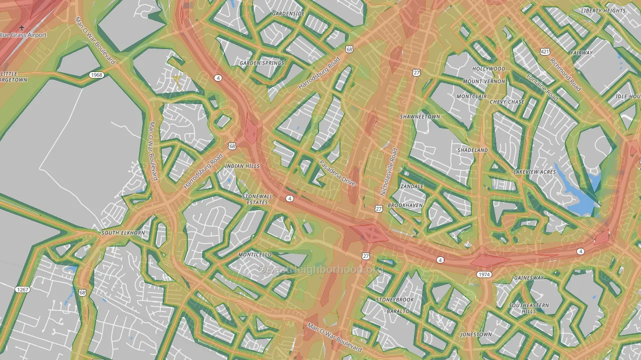 40503, KY Map of Noise Levels in 40503