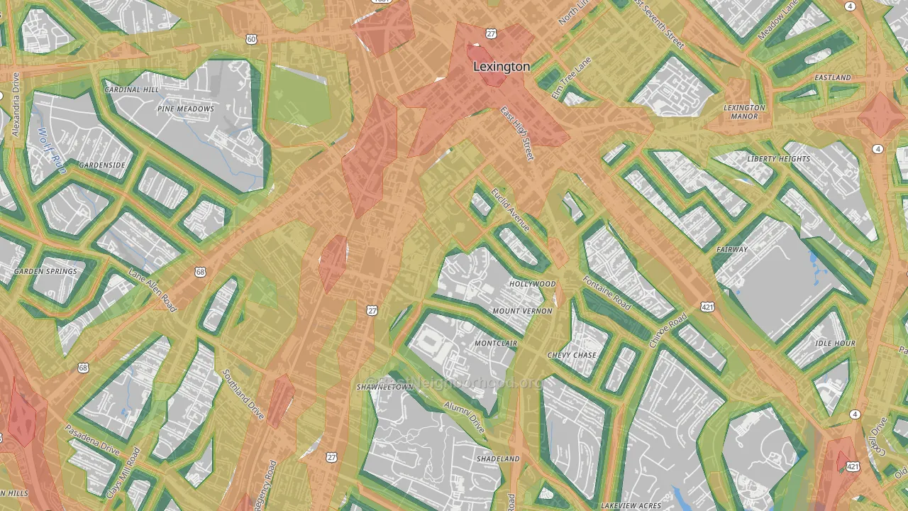 40506, KY Map of Noise Levels in 40506