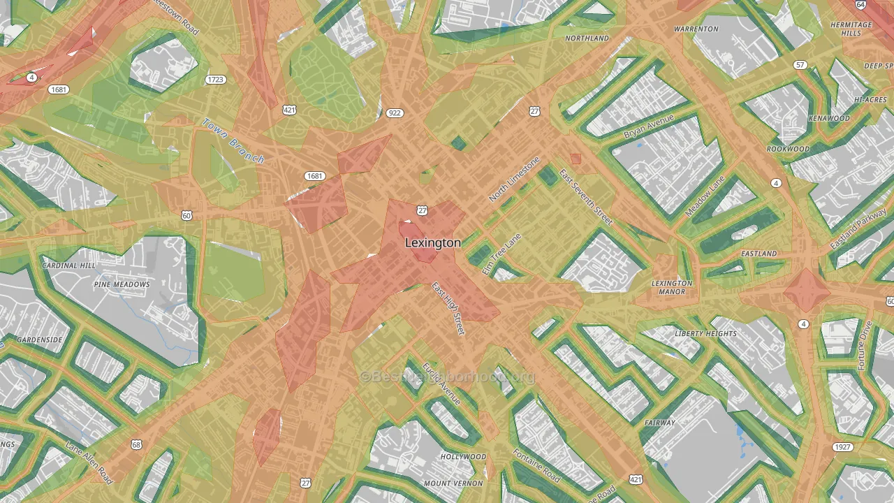 40507, KY Map of Noise Levels in 40507