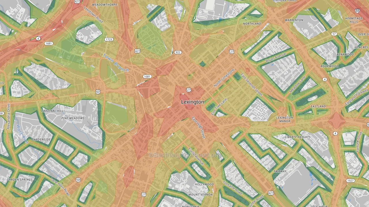 40508, KY Map of Noise Levels in 40508