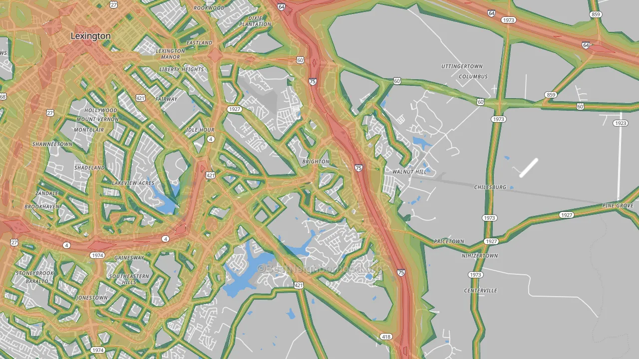 40509, KY Map of Noise Levels in 40509