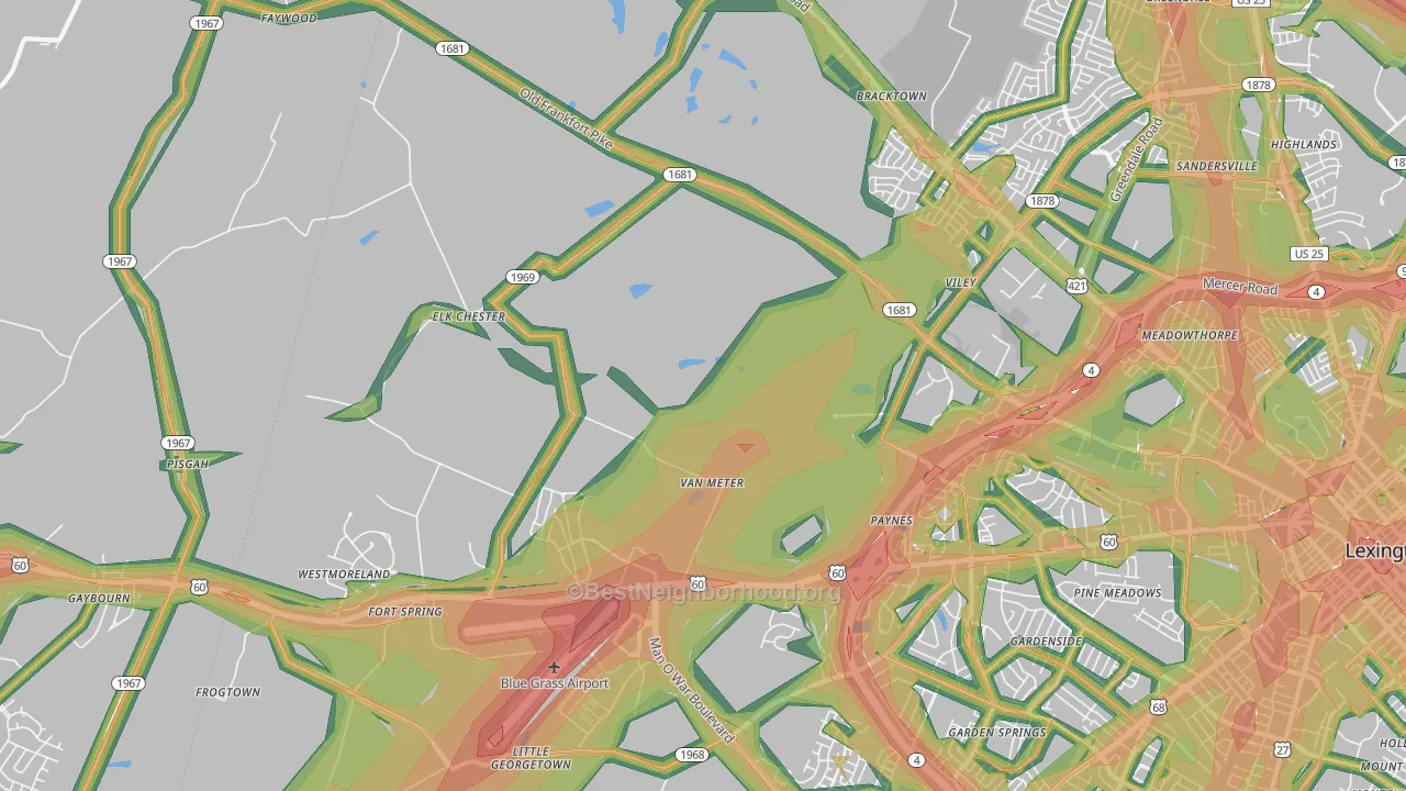 40510, KY Map of Noise Levels in 40510