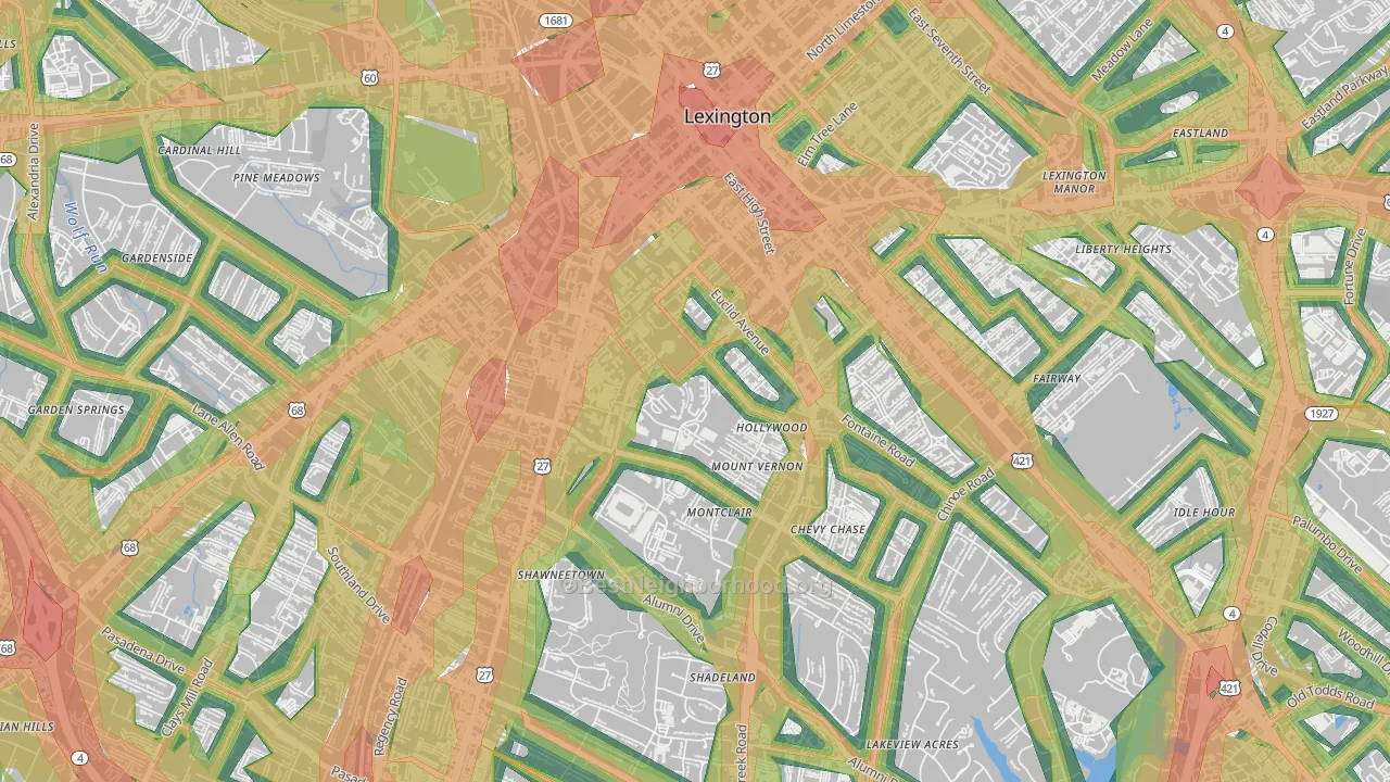 40526, KY Map of Noise Levels in 40526