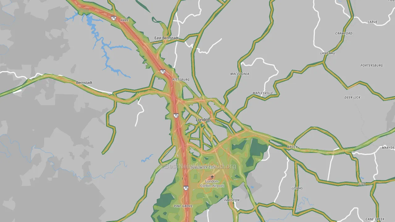 40741, KY Map of Noise Levels in 40741