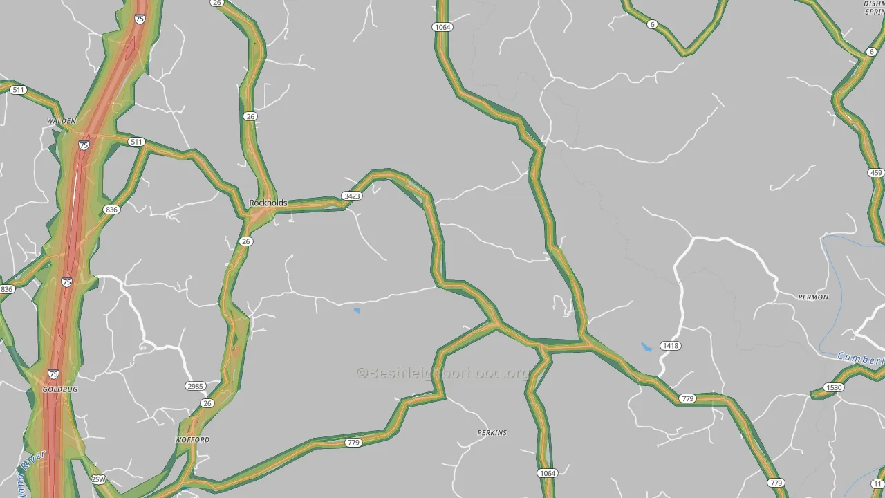 40759, KY Map of Noise Levels in 40759