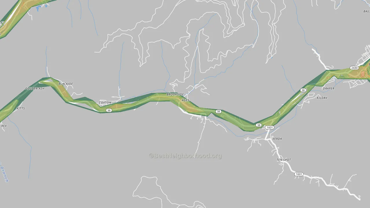 40801, KY Map of Noise Levels in 40801