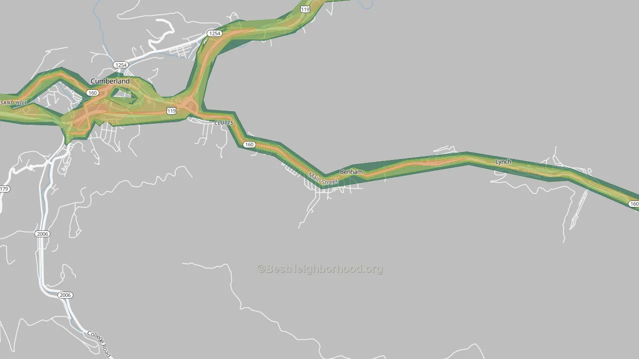 40807, KY Map of Noise Levels in 40807