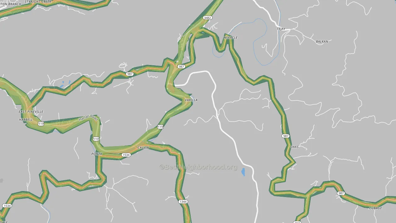 40813, KY Map of Noise Levels in 40813