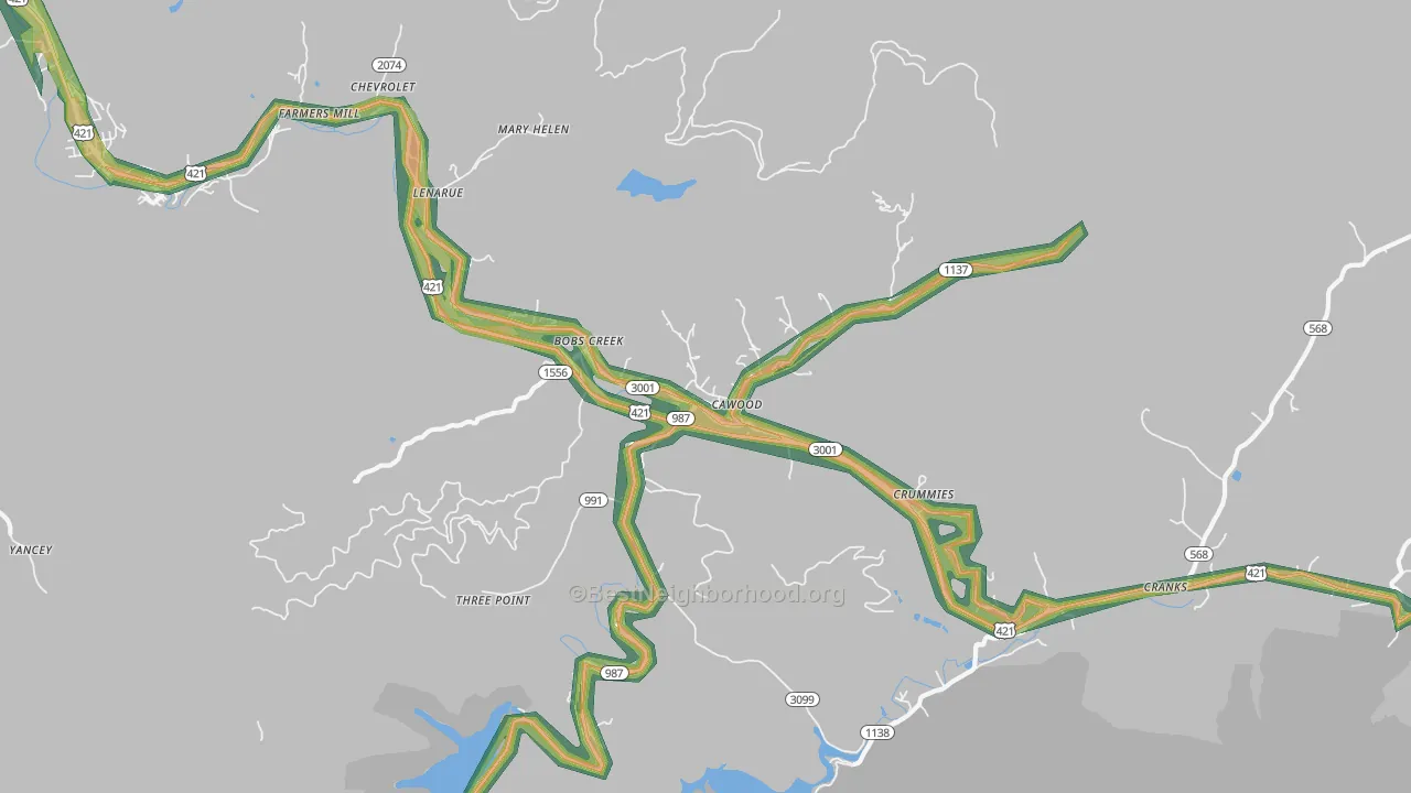 40815, KY Map of Noise Levels in 40815