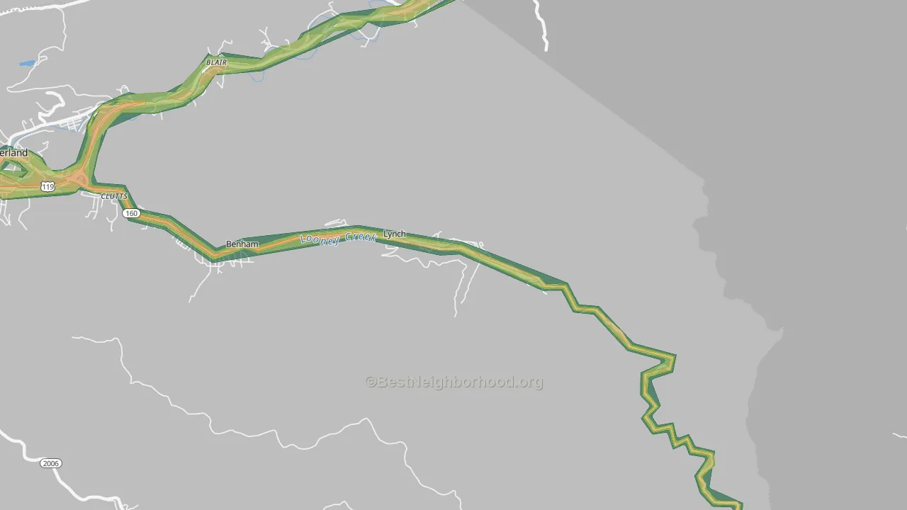40855, KY Map of Noise Levels in 40855