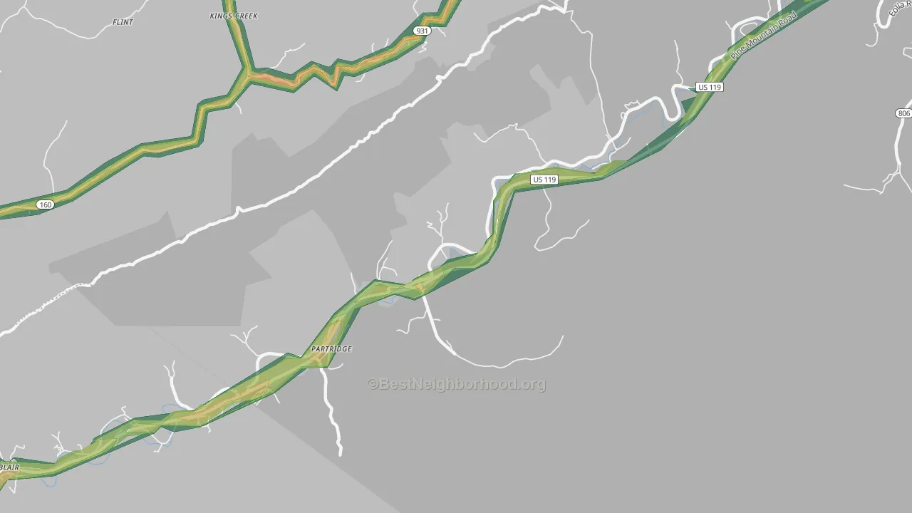 40862, KY Map of Noise Levels in 40862