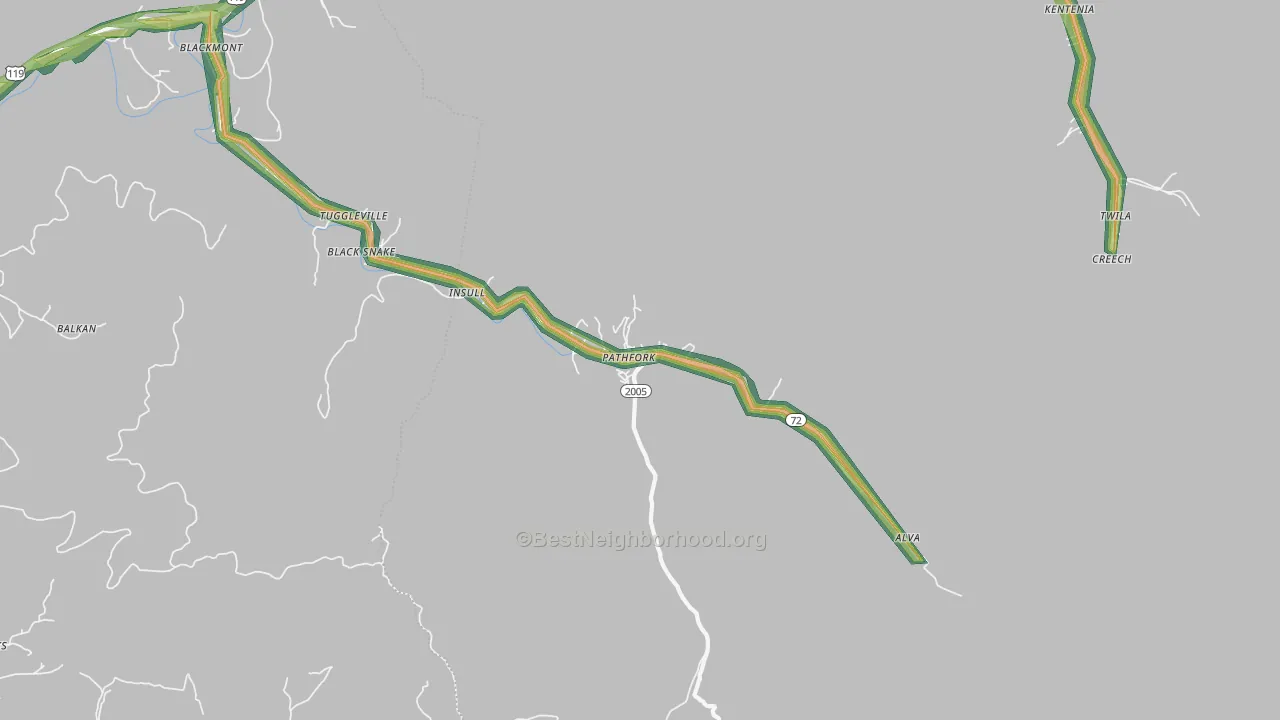 40863, KY Map of Noise Levels in 40863