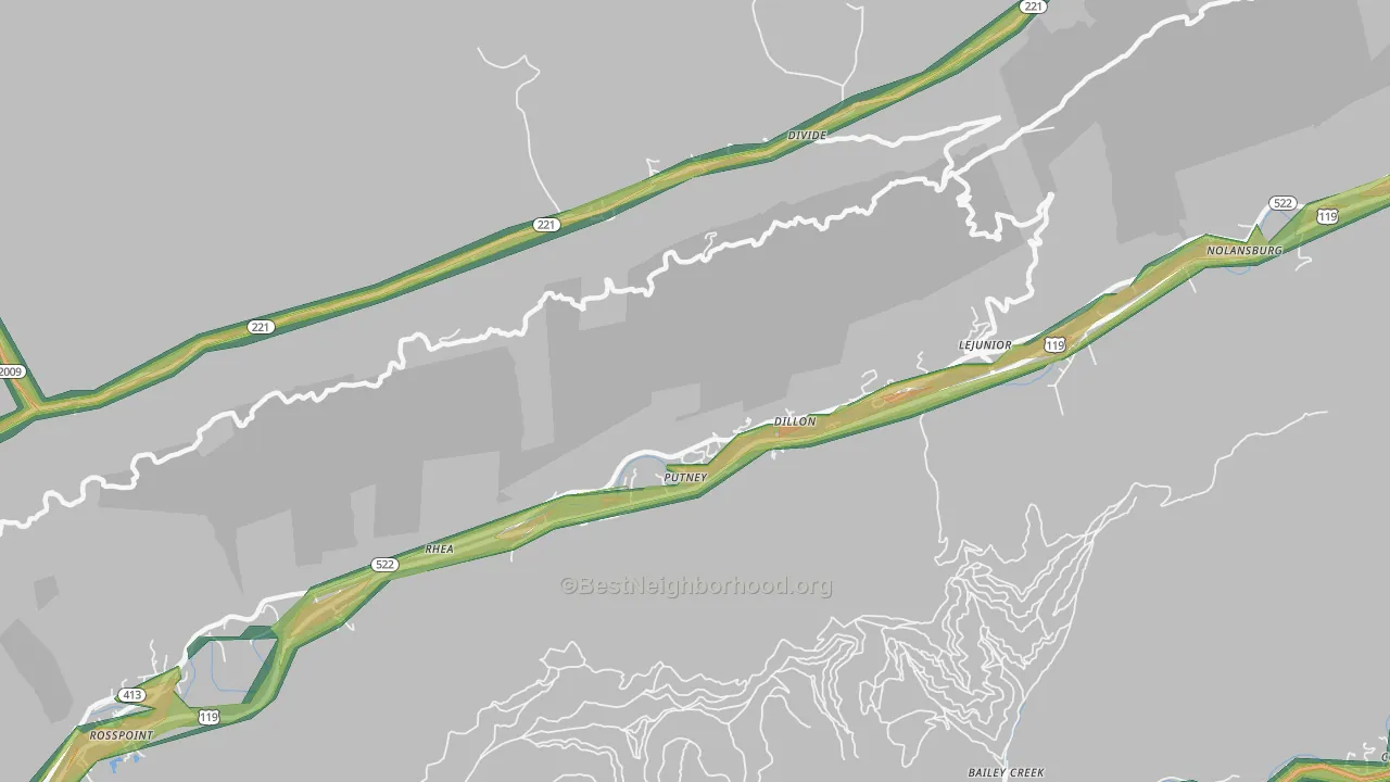 40865, KY Map of Noise Levels in 40865