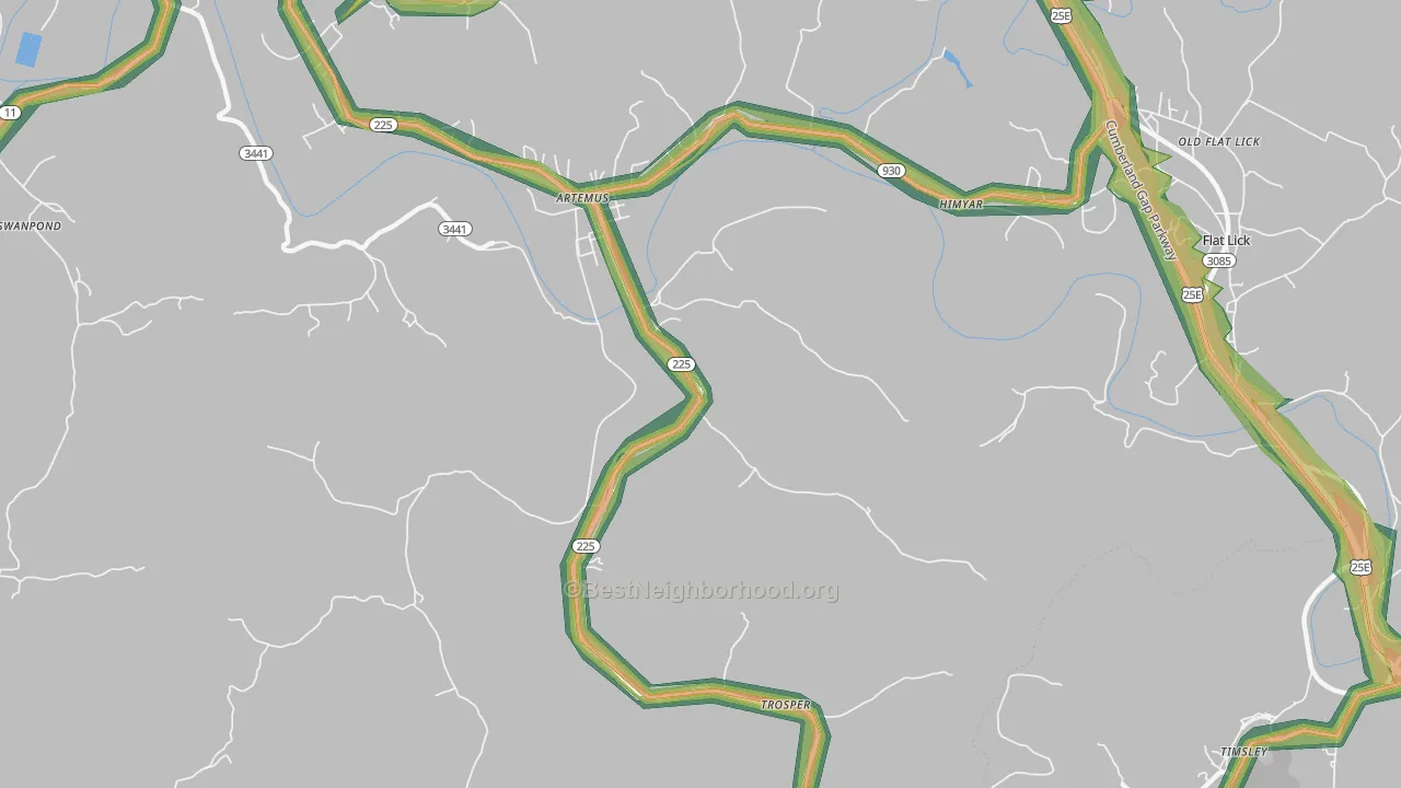40903, KY Map of Noise Levels in 40903