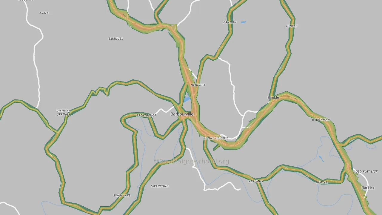 40906, KY Map of Noise Levels in 40906