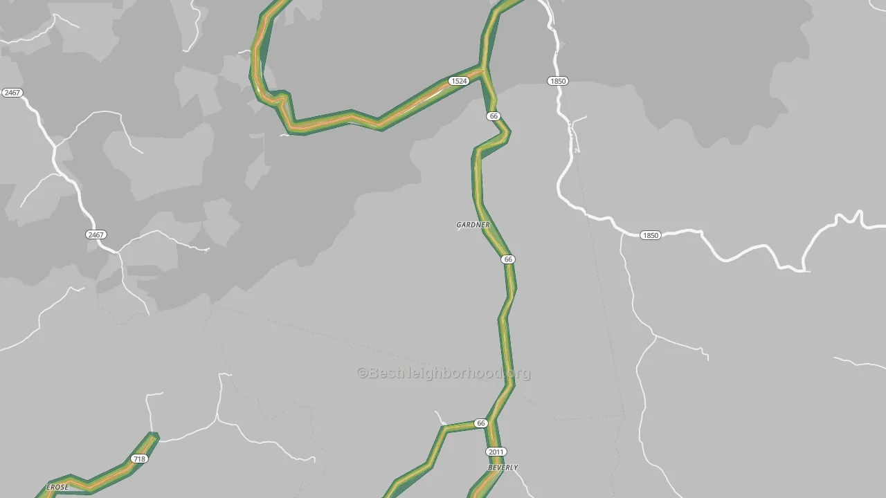 40913, KY Map of Noise Levels in 40913