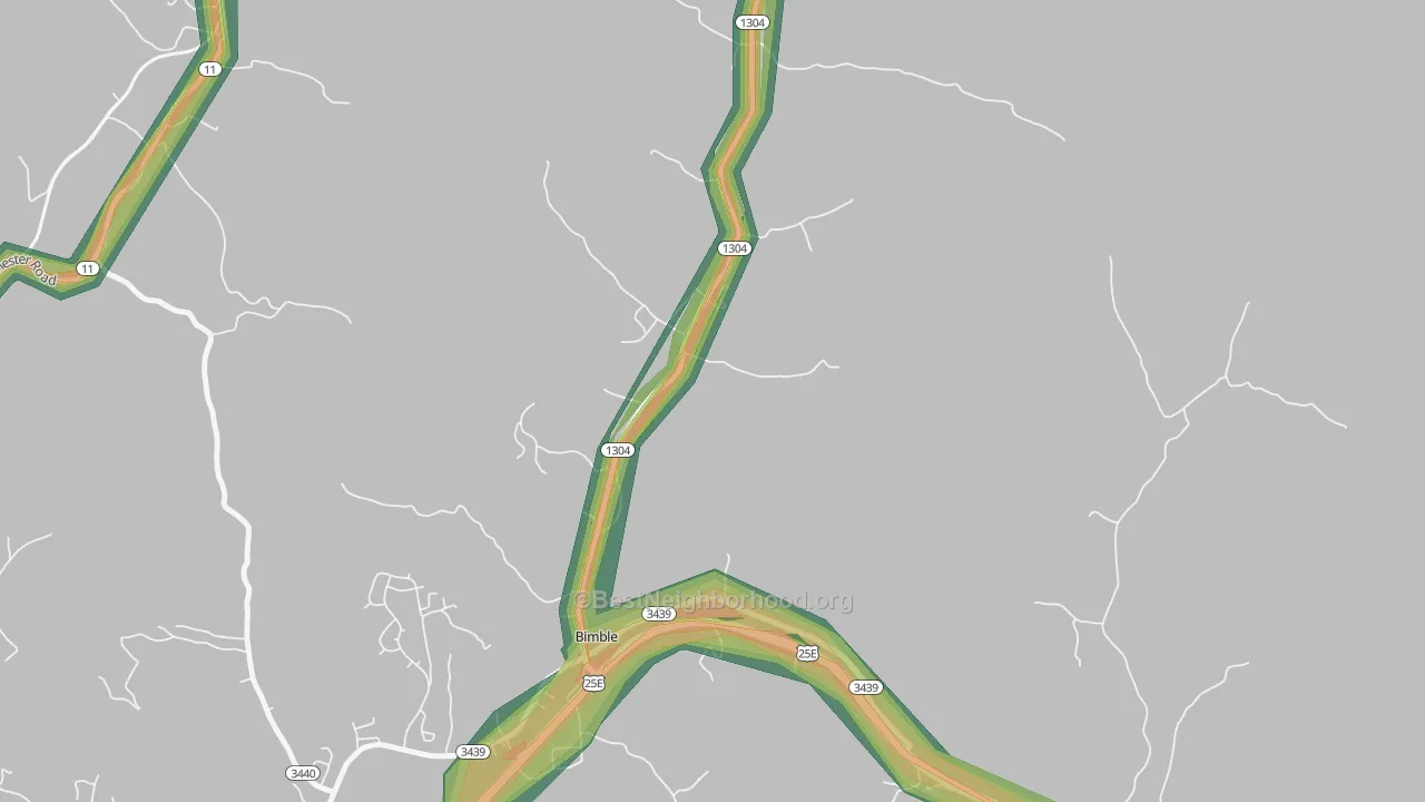 40915, KY Map of Noise Levels in 40915