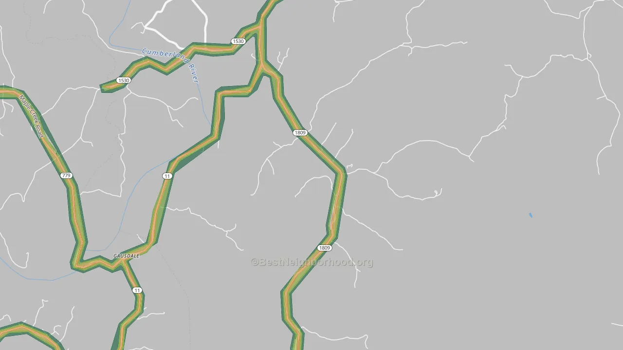 40921, KY Map of Noise Levels in 40921