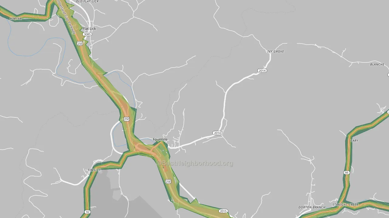 40939, KY Map of Noise Levels in 40939