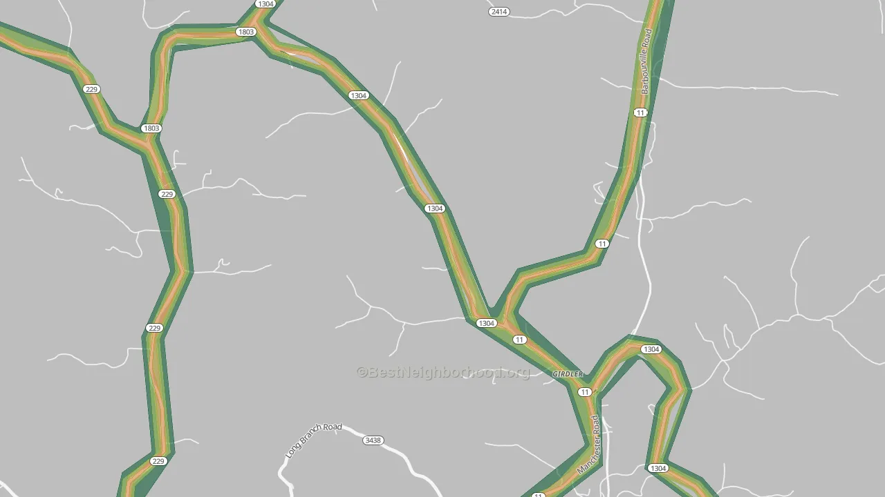 40943, KY Map of Noise Levels in 40943