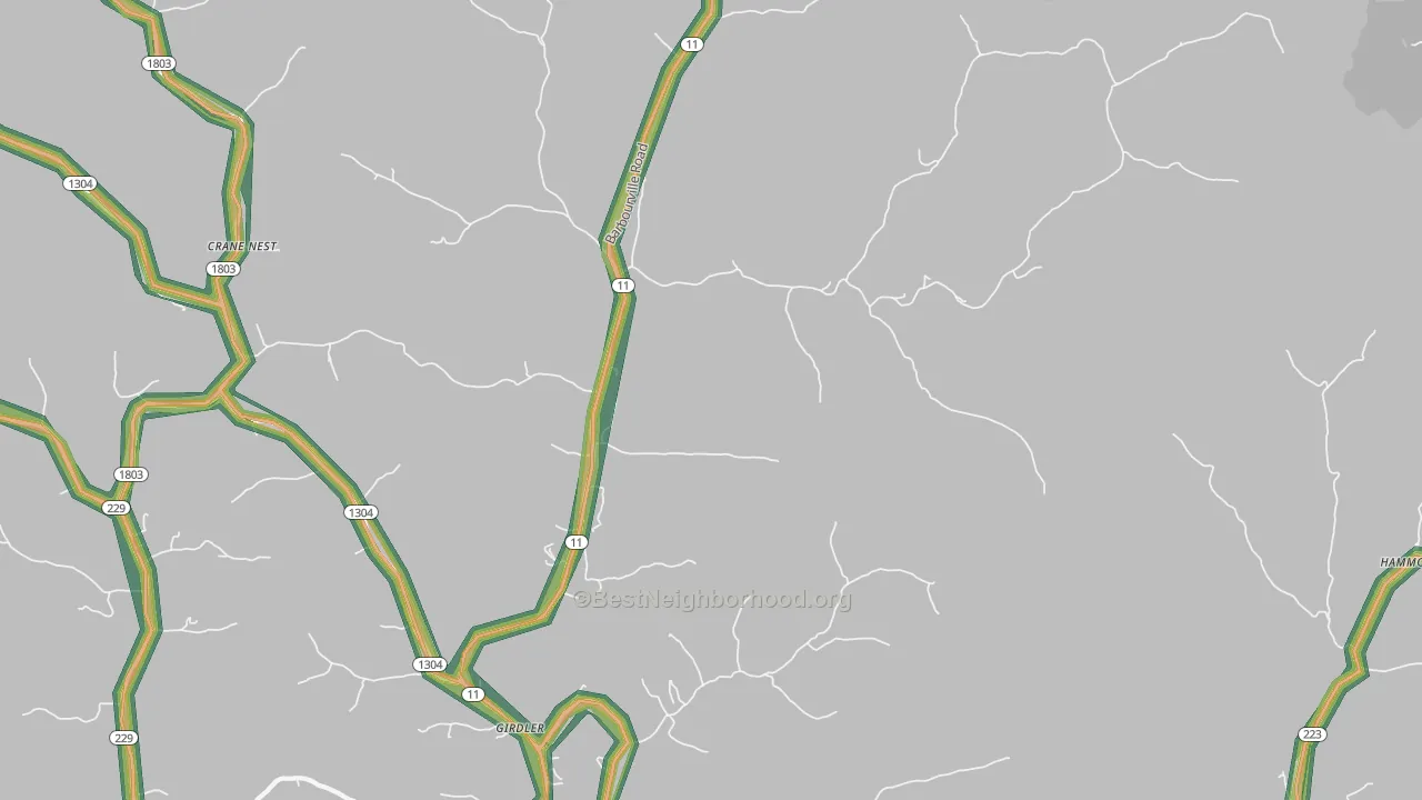 40946, KY Map of Noise Levels in 40946