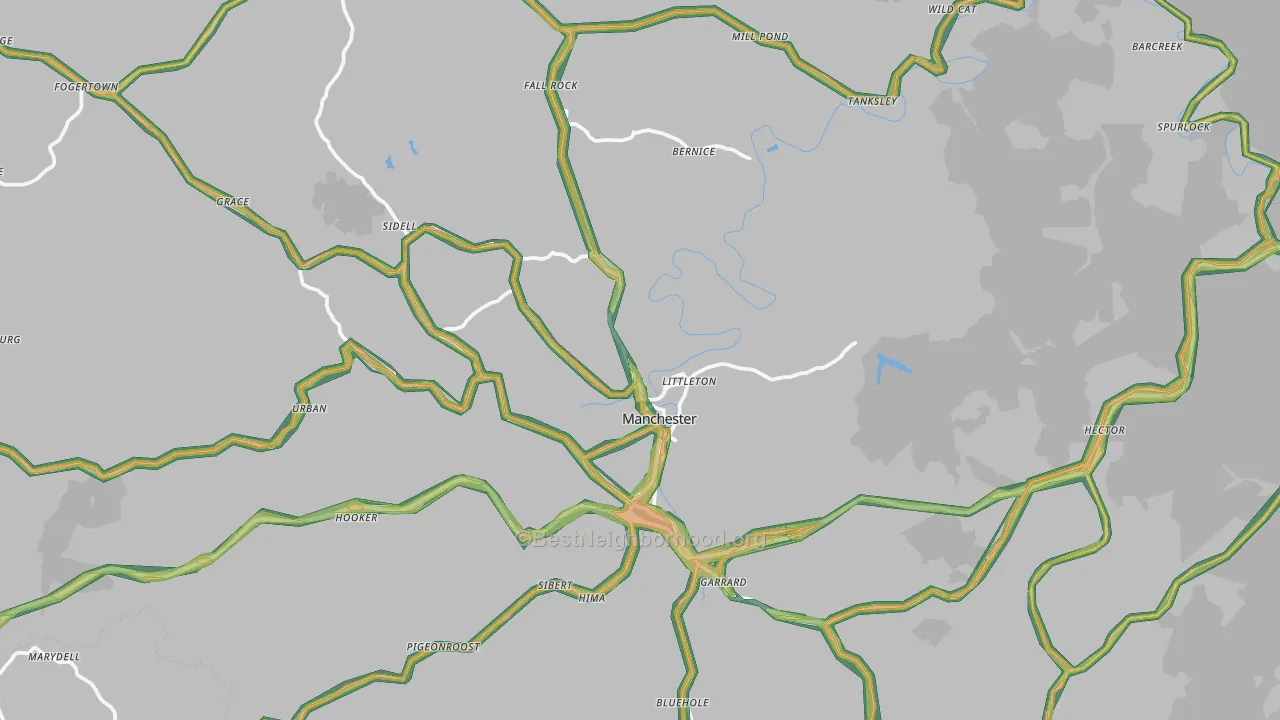 40962, KY Map of Noise Levels in 40962