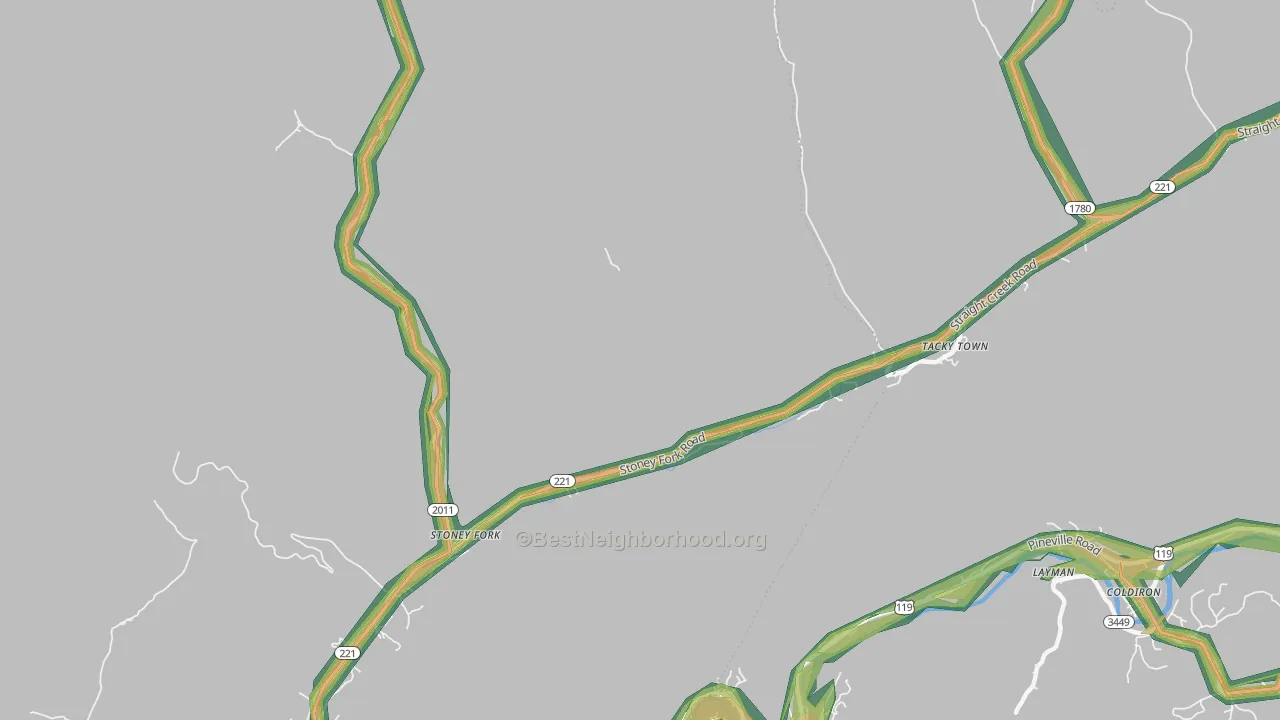 40988, KY Map of Noise Levels in 40988