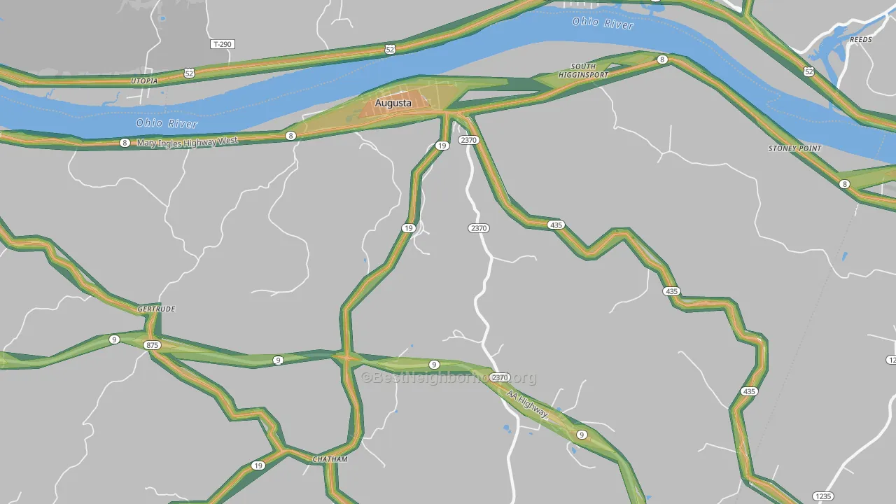 41002, KY Map of Noise Levels in 41002