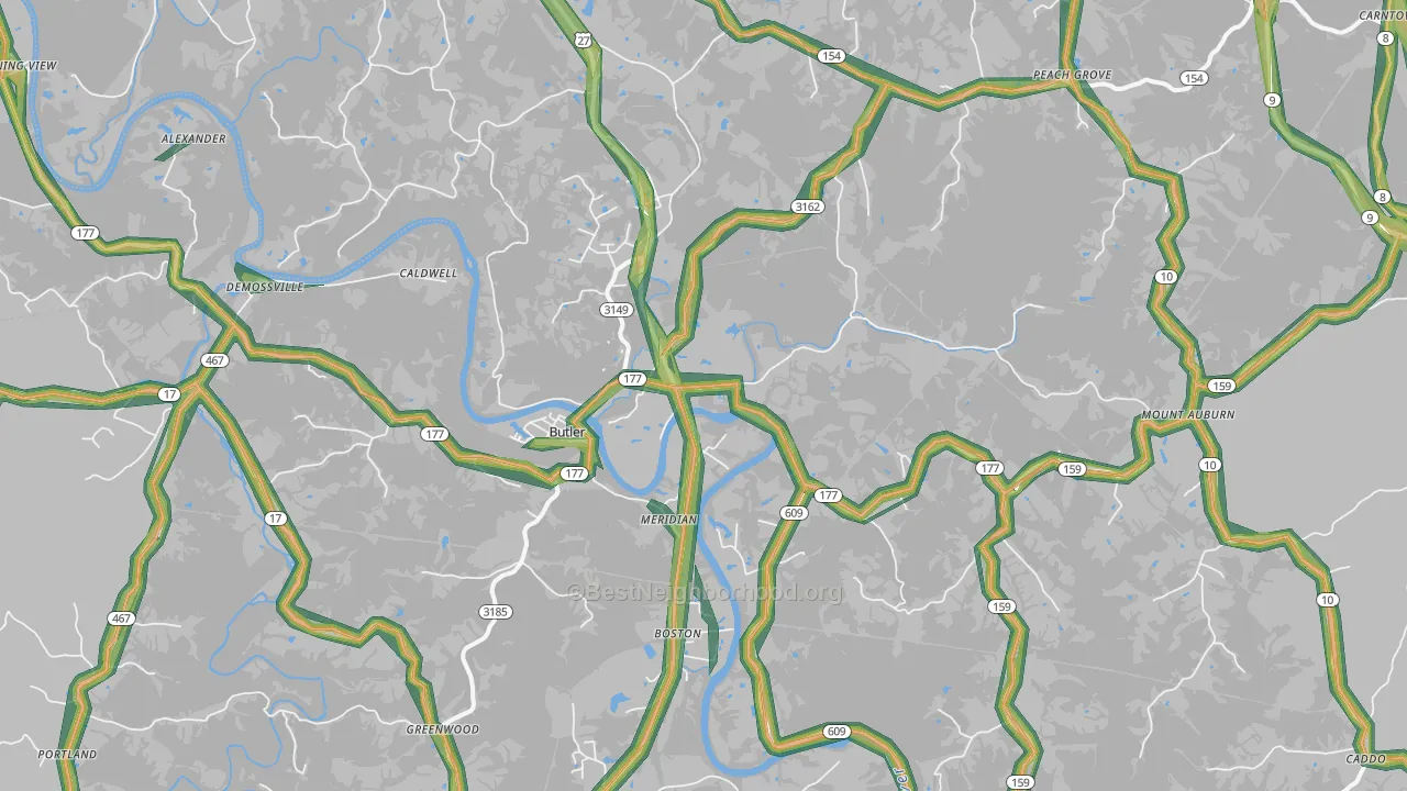 41006, KY Map of Noise Levels in 41006