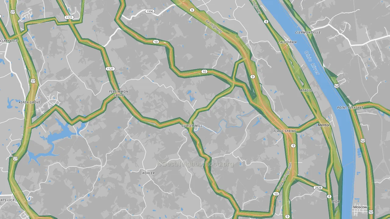 41007, KY Map of Noise Levels in 41007