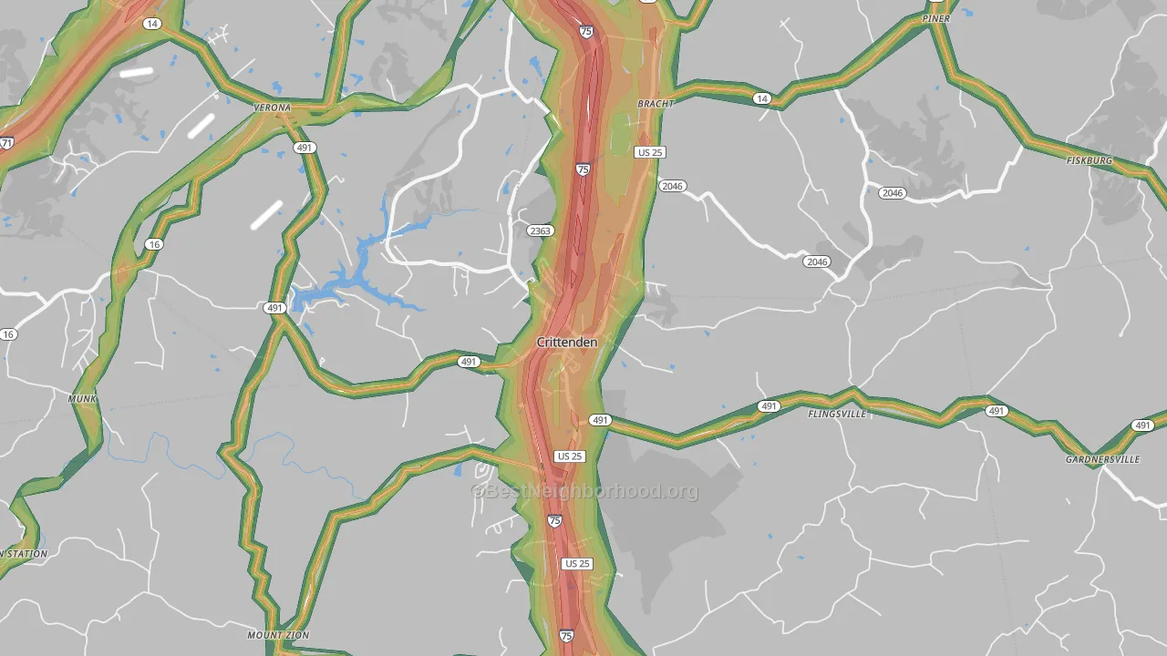 41030, KY Map of Noise Levels in 41030