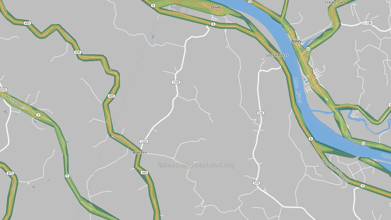 41034, KY Map of Noise Levels in 41034