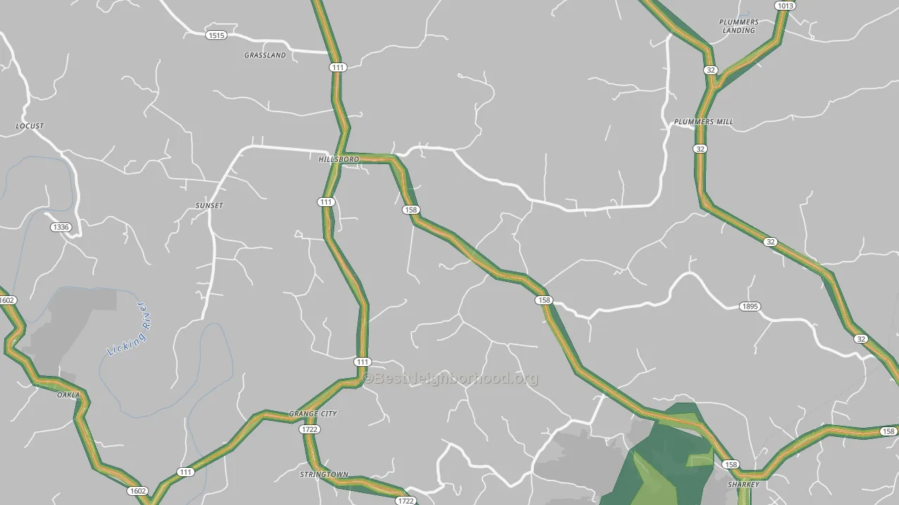 41049, KY Map of Noise Levels in 41049
