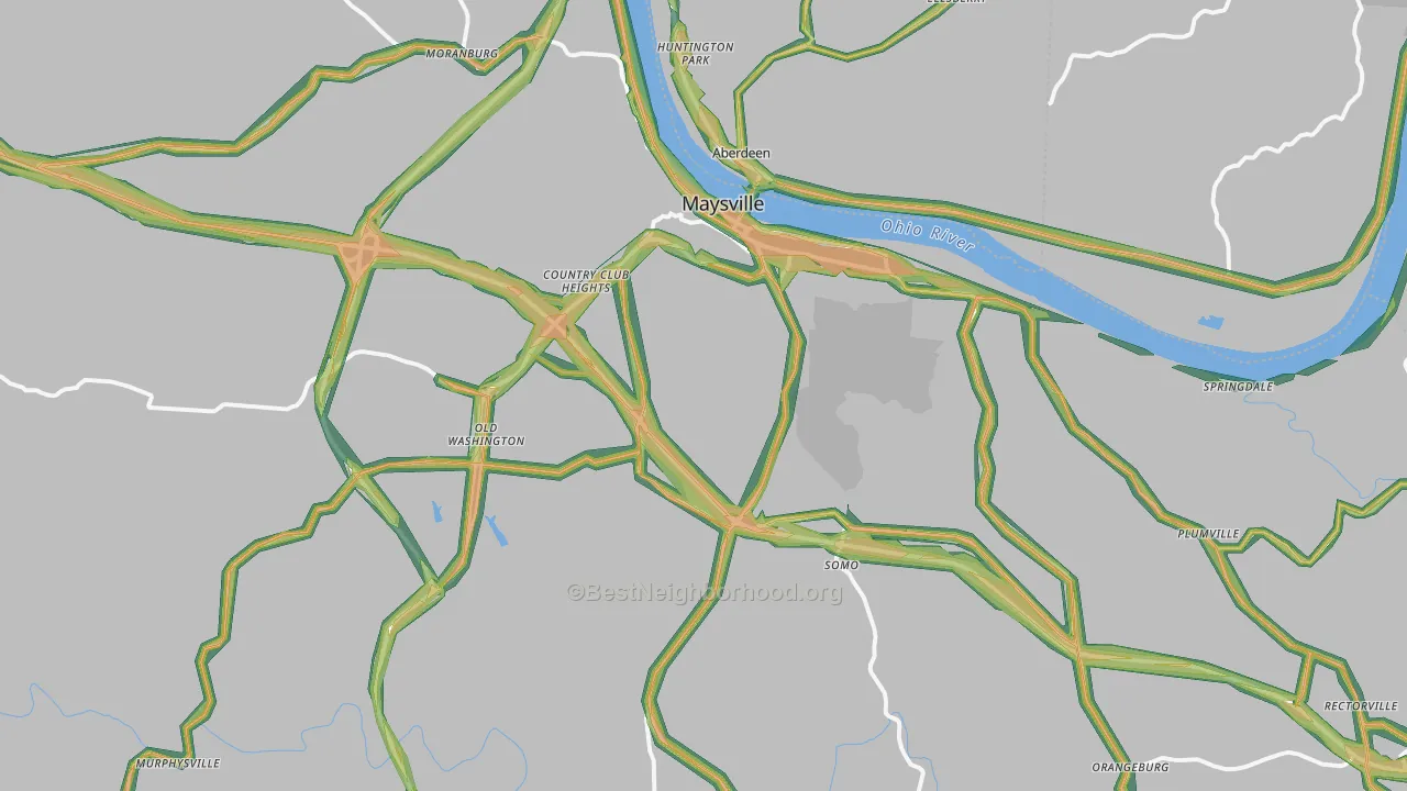 41056, KY Map of Noise Levels in 41056