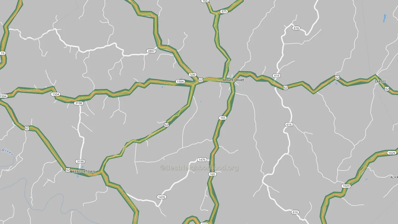 41064, KY Map of Noise Levels in 41064