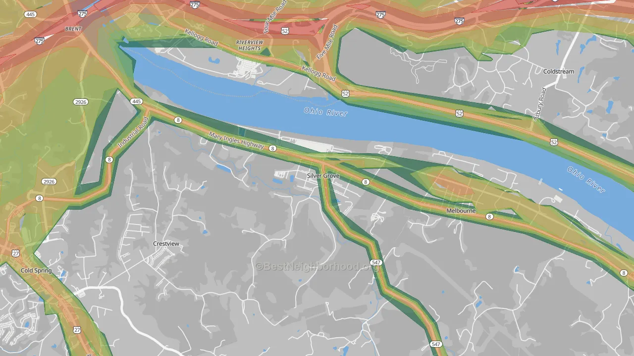 41085, KY Map of Noise Levels in 41085