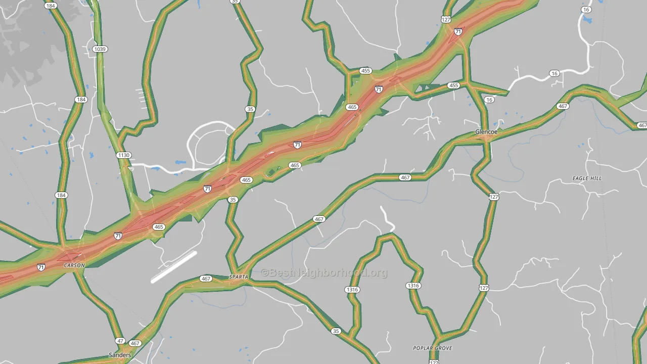 41086, KY Map of Noise Levels in 41086