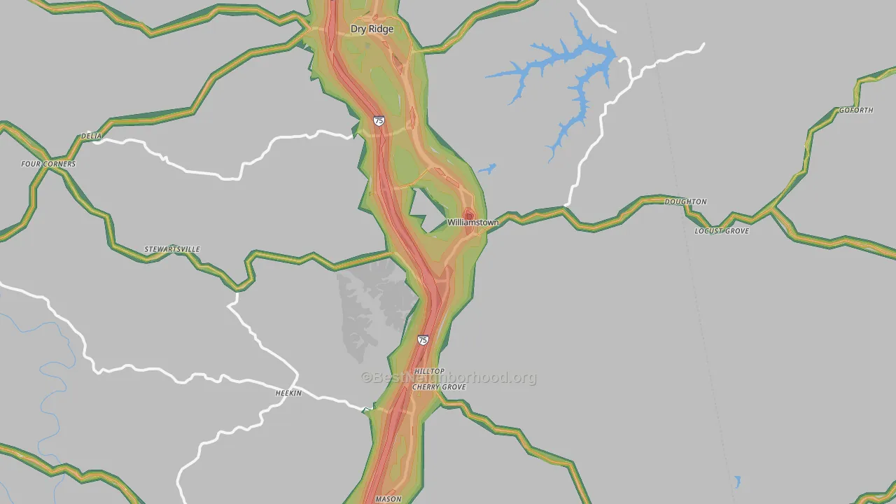41097, KY Map of Noise Levels in 41097
