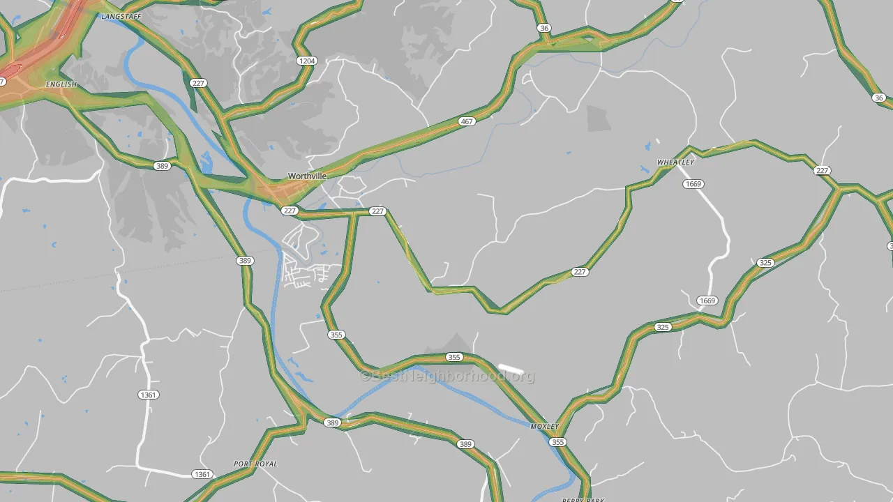 41098, KY Map of Noise Levels in 41098