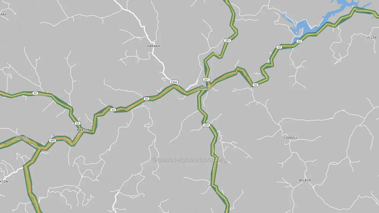 41124, KY Map of Noise Levels in 41124