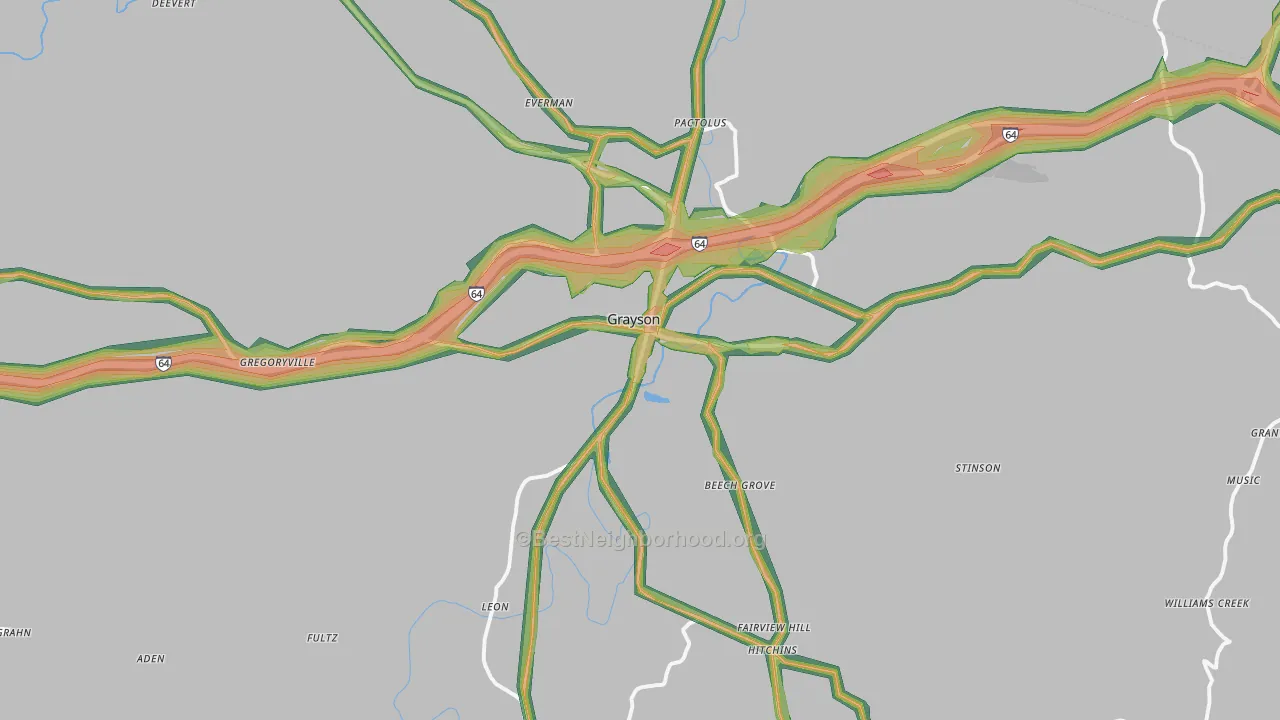 41143, KY Map of Noise Levels in 41143