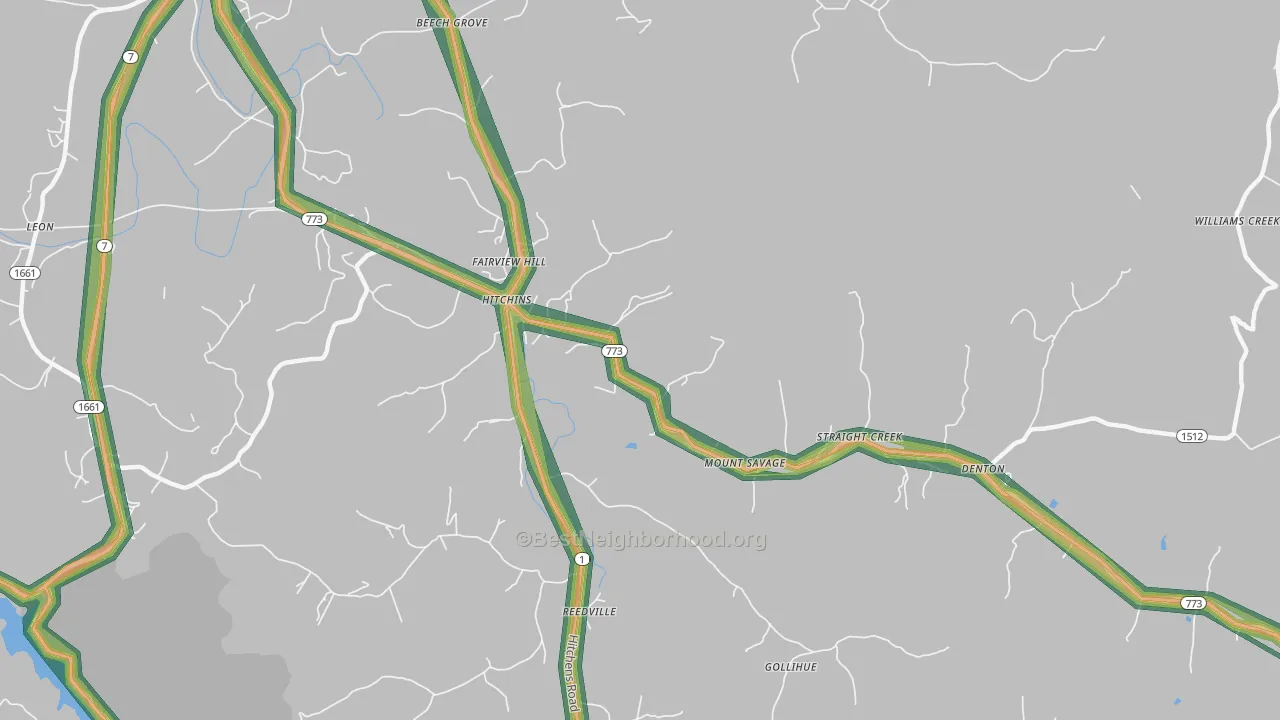 41146, KY Map of Noise Levels in 41146