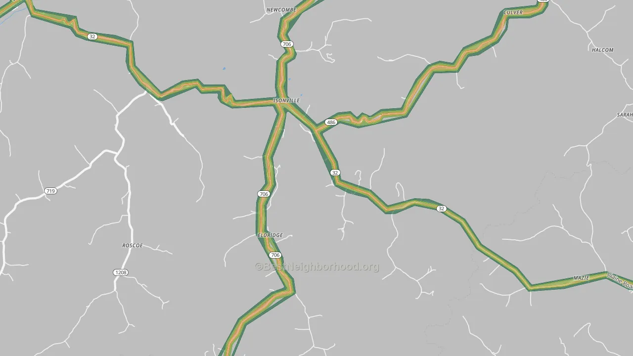 41149, KY Map of Noise Levels in 41149