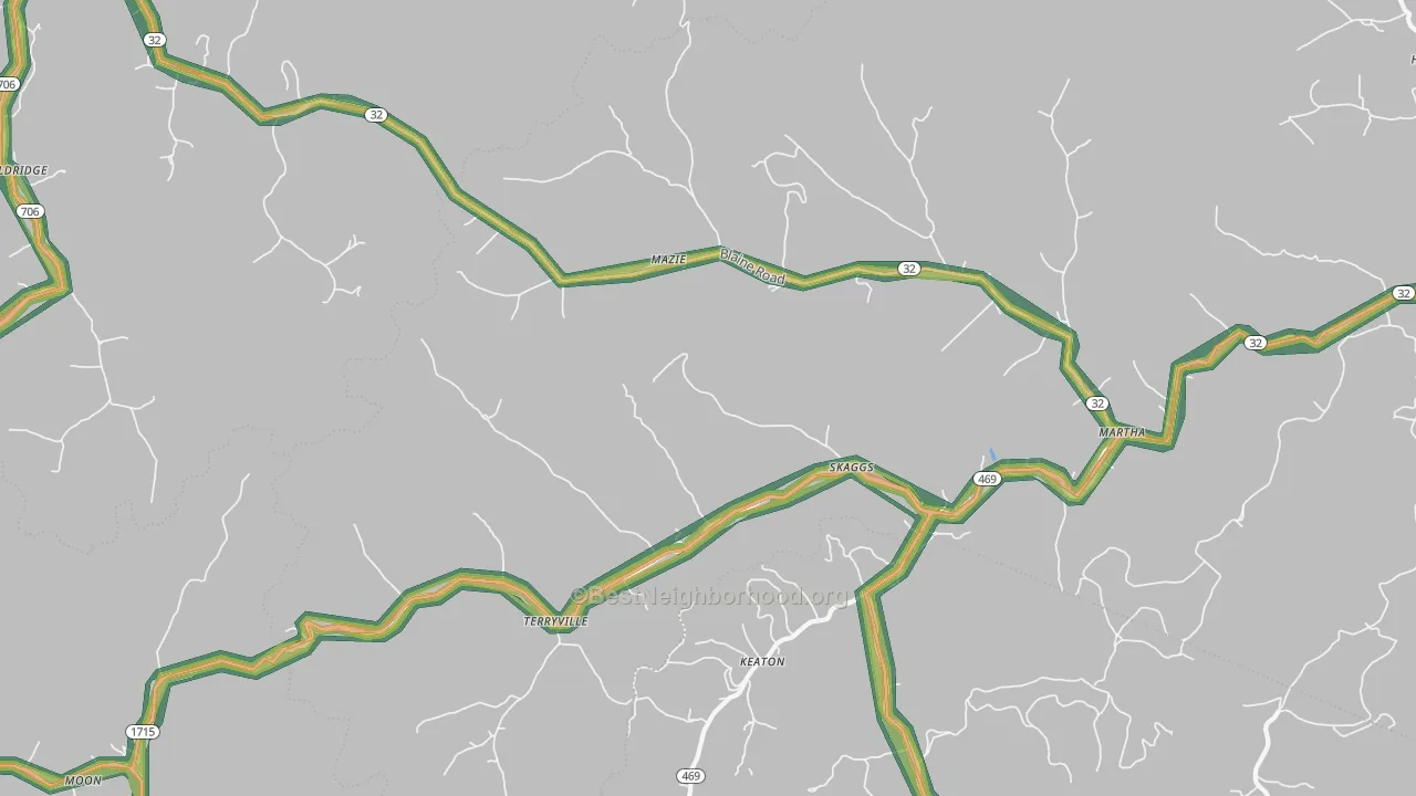 41159, KY Map of Noise Levels in 41159